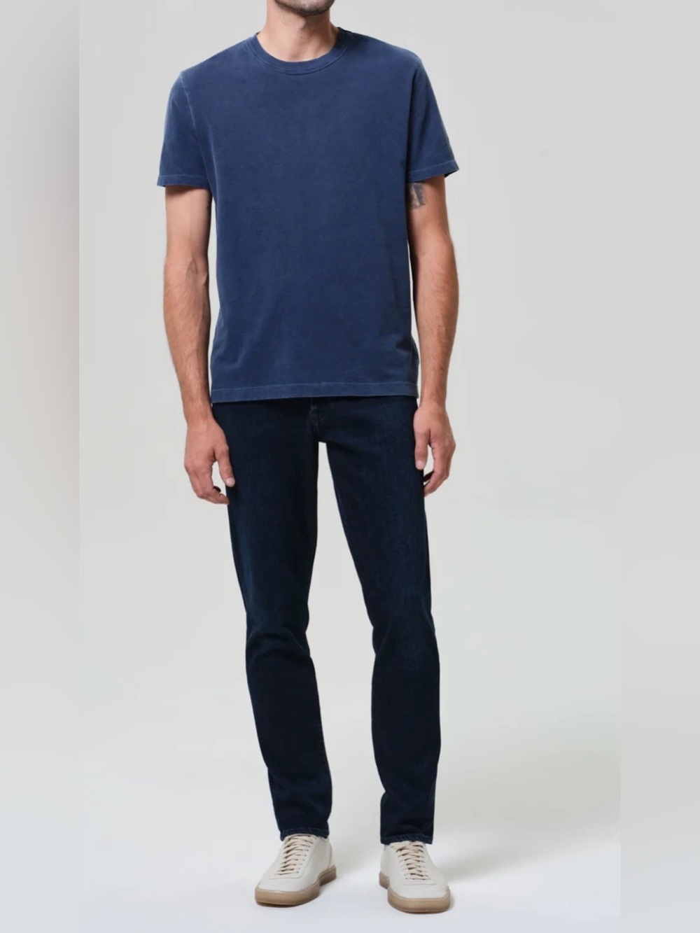 NEW Citizens of Humanity London Tapered Slim Cashmere Denim Jean in Dark Tint 34